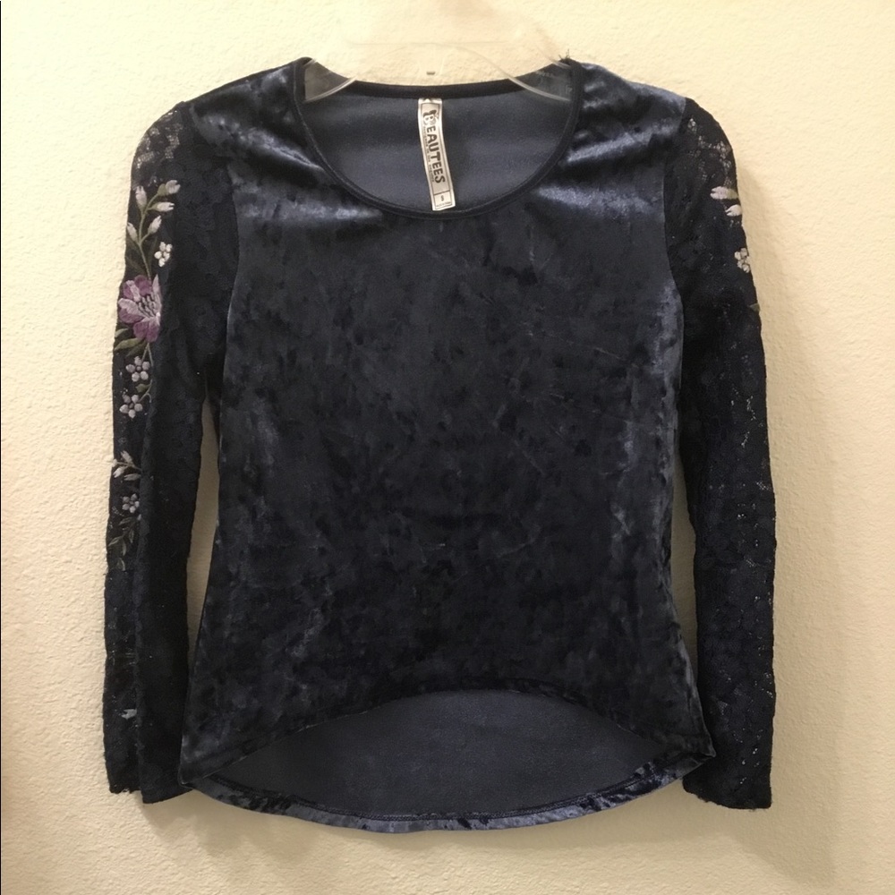 velvet floral top